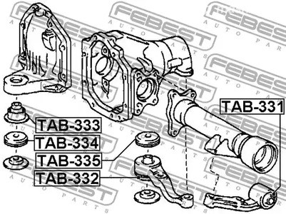 Запчасти и расходники - Сайлентблок дифференциала Lexus LX 470 UZJ100 98-07 FEBEST TAB331