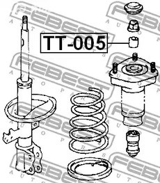 Запчасти и расходники - Втулка опоры амортизатора заднего Febest TT005