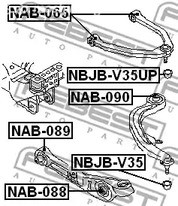 Авто тетиктер жана сарптоолору - Сайлентблок косого рычага Nissan, Infiniti G35 (V35) 02-07 FEBEST NAB090