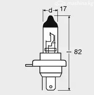 Авто тетиктер жана сарптоолору - Лампа галогенная 60/55W 12V P43T 10X10X1 1A OSRAM 64193ALS