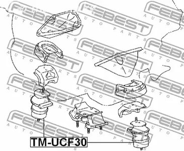 Spare Parts and Consumables - Подушка двигателя гидравлическая Lexus LS 430 00-06 FEBEST TMUCF30