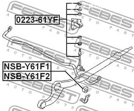 Spare Parts and Consumables - Втулка стабил-ра перед Febest NSBY61F2