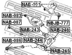 Spare Parts and Consumables - Сайлентблок задней продольной тяги Nissan 350Z Z33 FEBEST NAB086