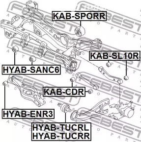 Spare Parts and Consumables - Сайлентблок зад. попереч.верхнего рычага Hyundai iX35 2WD 10> FEBEST KABSL1