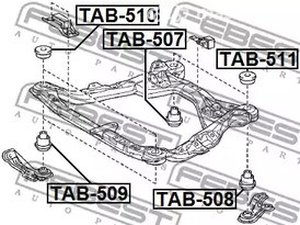 Авто тетиктер жана сарптоолору - Сайлентблок подрамника Toyota Camry 01-06 FEBEST TAB511