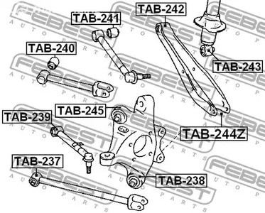 Spare Parts and Consumables - С/блок заднего поперечного рычага Febest TAB239