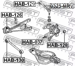 Spare Parts and Consumables - Сайлентблок заднего рычага Honda Pilot YF1 02-08 FEBEST HAB130