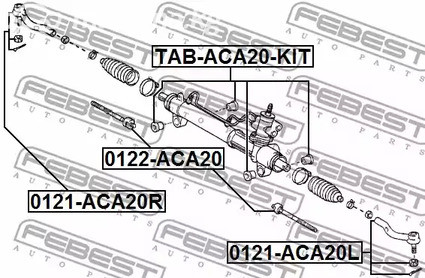 Авто тетиктер жана сарптоолору - С/блок рулевой рейки (комлект) Febest TABACA20KIT