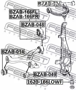 Запчасти и расходники - Сайлентблок переднего рычага задний MB W166 15> FEBEST BZAB048