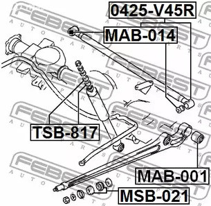 Spare Parts and Consumables - Сайлентблок зад. попереч. тяги Mitsubishi Pajero L141G-L146G/V2#/V4#W 88-01