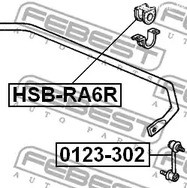 Авто тетиктер жана сарптоолору - Втулка стабилизатора заднего d25.4 Honda Odyssey II 99-03 FEBEST HSBRA6R