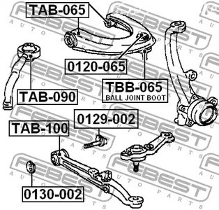 Spare Parts and Consumables - С/блок переднего верхнего рычага Febest TAB065