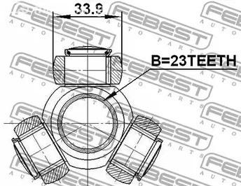 Spare Parts and Consumables - Трипоид 23x33.9 Ford Focus II Cb4 2008-2011 FEBEST 2116FOC20