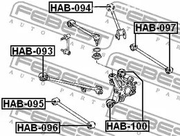 Spare Parts and Consumables - С/б зад попер рычага перед RH Febest HAB095