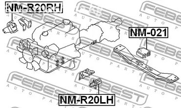 Запчасти и расходники - Подушка двигателя правая Nissan Terrano II R20 93-06 FEBEST NMR20RH