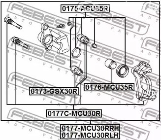 Spare Parts and Consumables - Р/к суппорта заднего Febest 0175ACU35R