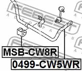 Запчасти и расходники - Втулка стабилизатора заднего d20 Mitsubishi Outlander CW 06-12 FEBEST MSBCW