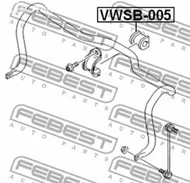 Spare Parts and Consumables - Втулка стабилизатора переднего d24 VW Transporter T5 03-07 FEBEST VWSB005