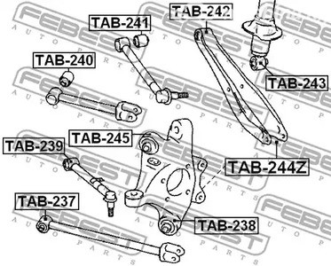 Авто тетиктер жана сарптоолору - С/блок задней цапфы Febest TAB238