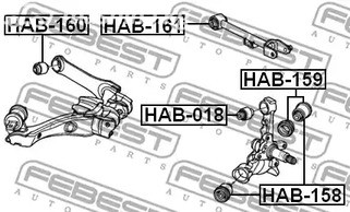 Spare Parts and Consumables - Сайленблок задней цапфы febest hab158