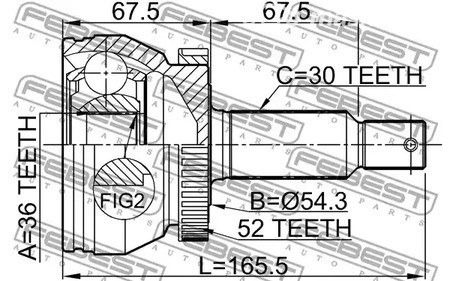 Spare Parts and Consumables - Граната наружная 30х54х36 Febest 1210SFCLA52