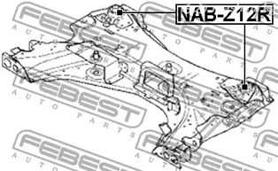 Spare Parts and Consumables - Сайлентблок подрамника задний Nissan Tiida C11 05-12 FEBEST NABZ12R