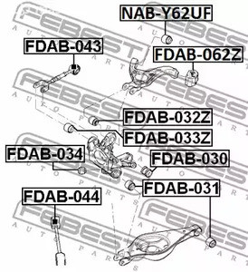 Запчасти и расходники - Сайлентблок задний верхнего рычага Ford Explorer 11> FEBEST FDAB030