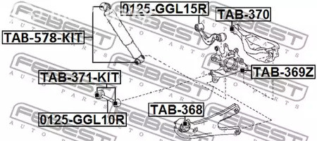 Запчасти и расходники - Сайлентблок рычага заднего Lexus RX350 06-15 FEBEST TAB370