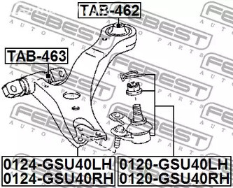 Запчасти и расходники - Рычаг левый Lexus RX350 10> FEBEST 0124GSU40LH