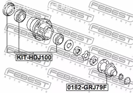 Spare Parts and Consumables - К-кт подшипника ступицы задн. Lexus LX470 98-07 FEBEST KITHDJ100