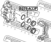 Авто тетиктер жана сарптоолору - Поршень суппорта сталь Subaru Forester/Outback, Mazda BT-50/CX-7, Nissan Ma