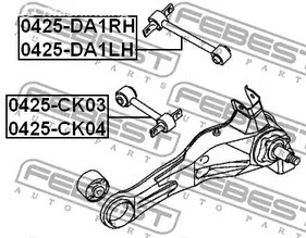 Spare Parts and Consumables - Рычаг задней подвески верхний правый Mitsubishi Carisma 97> FEBEST 0425DA1R