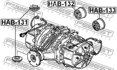 Spare Parts and Consumables - Сайлентблок подушки дифференциала Honda Pilot 03-08 Honda Ridgeline Febest