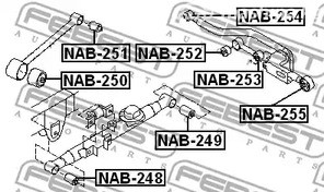 Запчасти и расходники - Сайлентблок заднего нижнего продольного рычага Nissan Elgrand 97-02 FEBEST