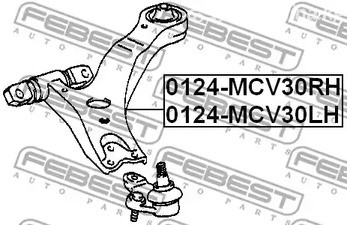 Авто тетиктер жана сарптоолору - Рычаг передний правый Toyota Camry ACV30/MCV30 <02 FEBEST 0124MCV30RH