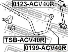 Spare Parts and Consumables - Втулка стабилизатора заднего Toyota Camry ACV3#/MCV30 01> FEBEST TSBACV40R