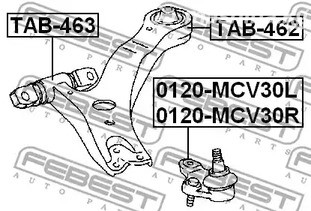 Spare Parts and Consumables - Сайлентблок задний перед. рычагаToyota Sienna GSL25/MCL25 4WD LEXUS RX 270/