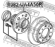 Авто тетиктер жана сарптоолору - К-т подш.ступ.зад Honda Civic 2.0i Type R (EP3) 01> FEBEST 0382UA4A50R