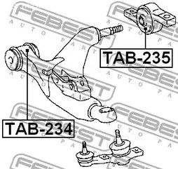 Запчасти и расходники - К-кт сайлентблоков переднего рычага Lexus IS250/350 GSE20 05-12 FEBEST TAB2