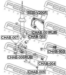 Авто тетиктер жана сарптоолору - Сайлентблок зад.рычага зад. Chevrolet Epica 2.0 06.06> FEBEST CHAB001RUB