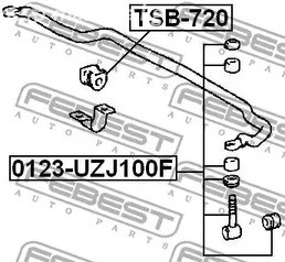 Запчасти и расходники - Втулка стабилизатора переднего Toyota Land Cruiser 100 HDJ100/UZJ100 FEBEST