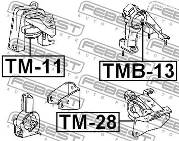 Spare Parts and Consumables - Сайлентблок задней подушки ДВС Toyota Corolla CE121,NZE12#,ZZE12# 00-06 FEB