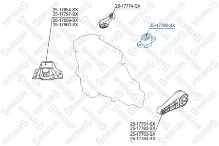 Авто тетиктер жана сарптоолору - Подушка ДВС Nissan Note 1.4/1.5/1.6 06-> STELLOX 2517798SX