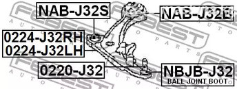 Spare Parts and Consumables - Опора шаровая нижняя Nissan teana J32 08-13 FEBEST 0220J32