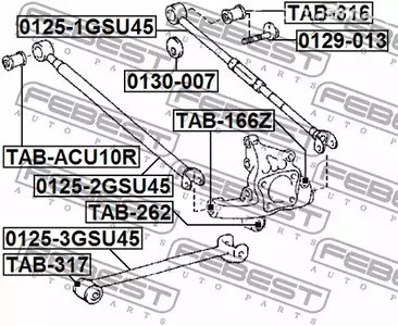 Spare Parts and Consumables - Рычаг задний поперечный задний RH+LH Febest 01251GSU45