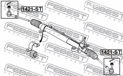 Запчасти и расходники - Наконечник рулевой Ssang Yong Rodius 05> FEBEST 1421ST