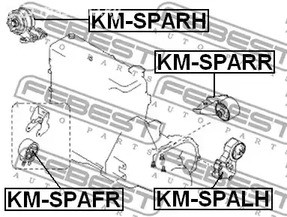 Авто тетиктер жана сарптоолору - Подушка ДВС задняя KIA Spectra 1.6 00-03 FEBEST KMSPALH