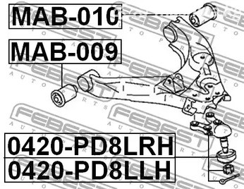 Spare Parts and Consumables - Сайлентблок рычага передн. подвески передн. Mitsubishi L400 SPACE GEAR 94-0