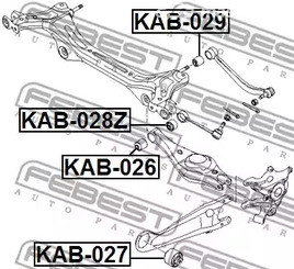 Авто тетиктер жана сарптоолору - Сайлентблок задней тяги Kia Carnival 05-14 FEBEST KAB026