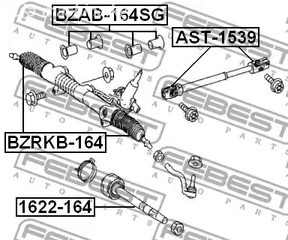 Запчасти и расходники - Комплект сайлентблоков рулевой рейки 4 шт. MB Ml-Class 164 04-11 FEBEST BZ